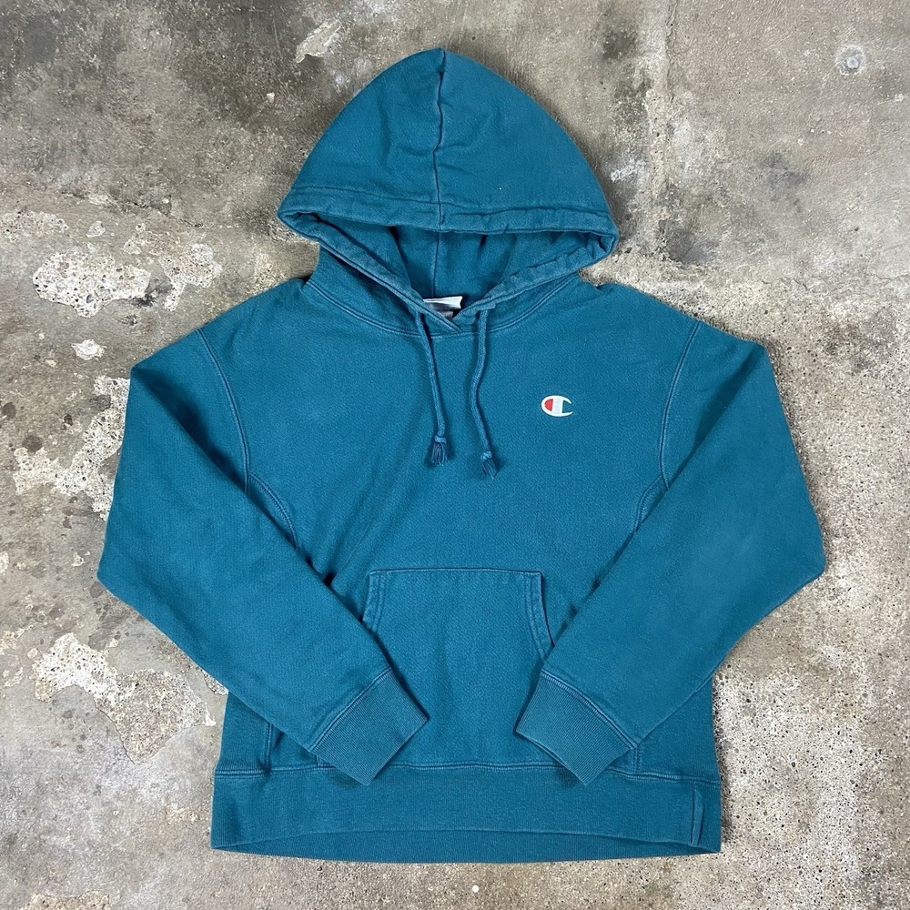 Vintage Y2K‎ Champion Reverse Weave Hoodie Size Small Blue Pullover Sweatshirt